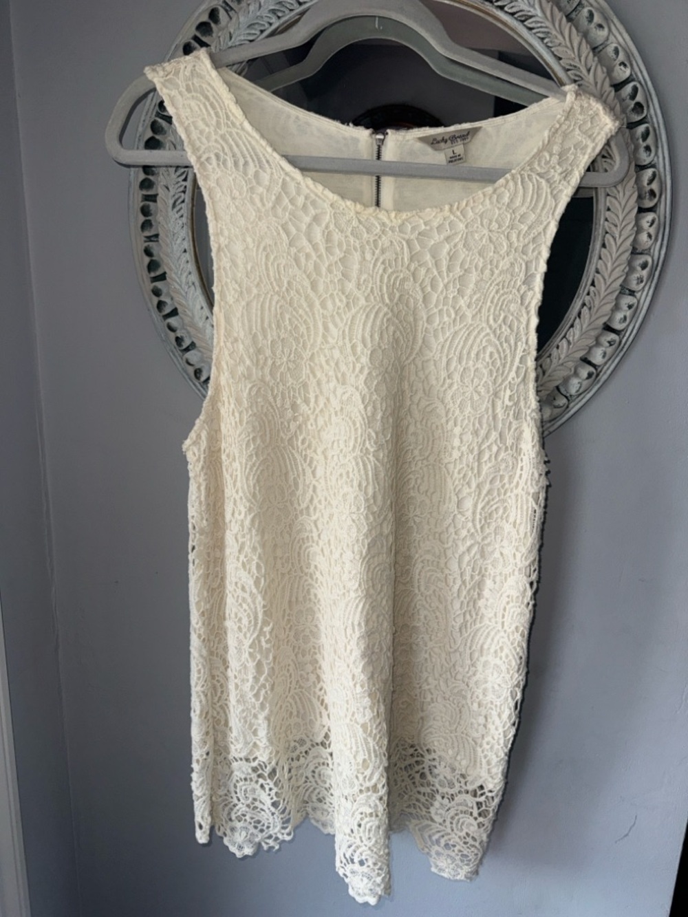 Lucky Brand Cream Lace Tank Camisole